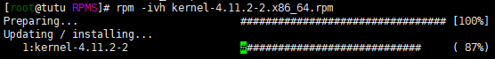 运行rpm -ivh安装rpm包的截图
